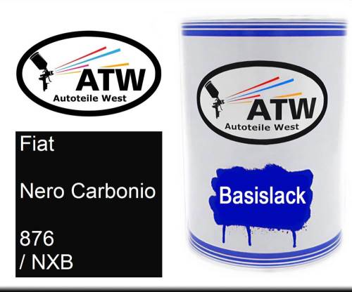 Fiat, Nero Carbonio, 876 / NXB: 500ml Lackdose, von ATW Autoteile West.